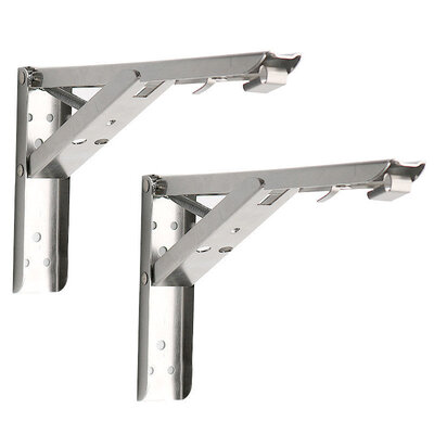 ZUOGANG Fold Bracket F8 - 19.5cm (Slim) Silver 2pcs