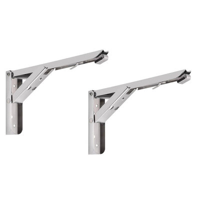ZUOGANG Fold Bracket F14 - 34cm (Slim) Silver 2pcs