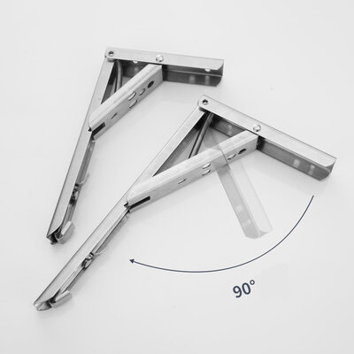 ZUOGANG Fold Bracket F14 - 34cm (Slim) Silver 2pcs