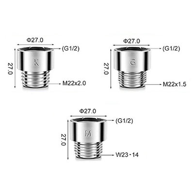 Tauset GMK (Japan Special shower adapter) 3 connectors Chrome