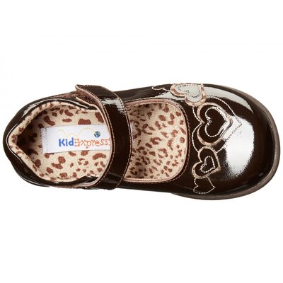 Kid Express Janita 21 (Dark Brown Patent/Cheetah)