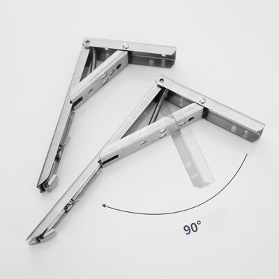 ZUOGANG Fold Bracket F12 - 29cm (Slim) Silver 2pcs